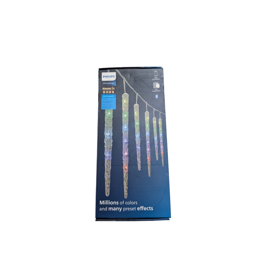 Philips 12ct ChromaBright LED App Controlled Molded‎ Icicle with RGB LED's,
